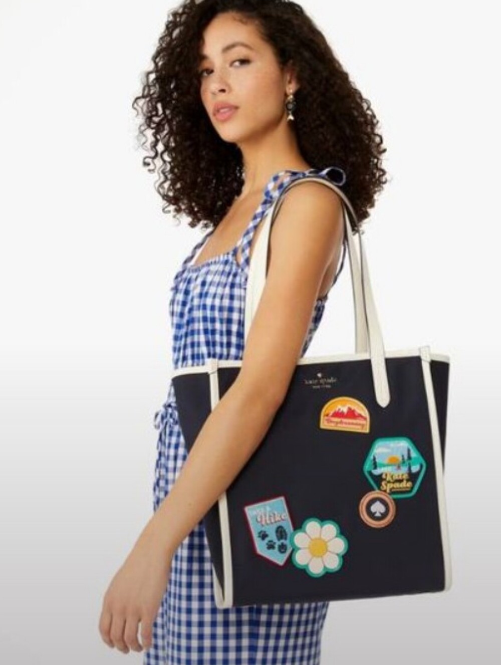 Kate Spade-New York Day Tripper Tote Bag (Navy Blue -Multi 💙🤍)